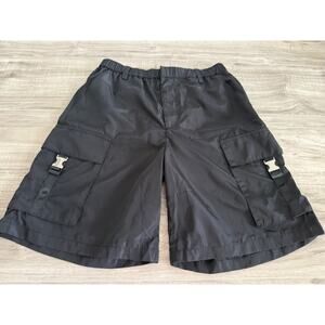 NWT Anthropologie Women's Cargo Nylon Buckle Pockets Shorts - Black - Size S